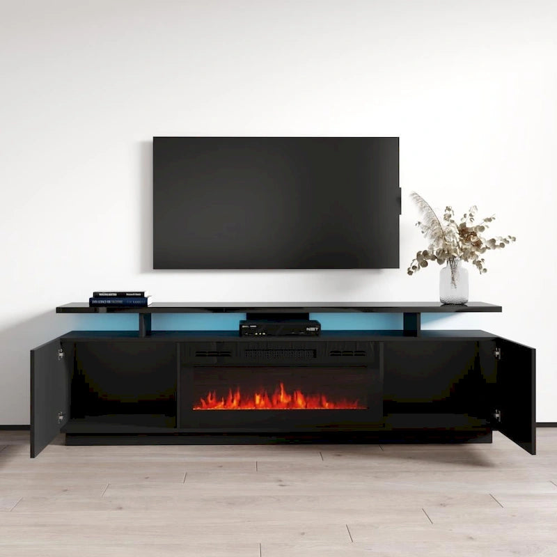 Meble Furniture Eva Modern TV Stand with Electric Fireplace