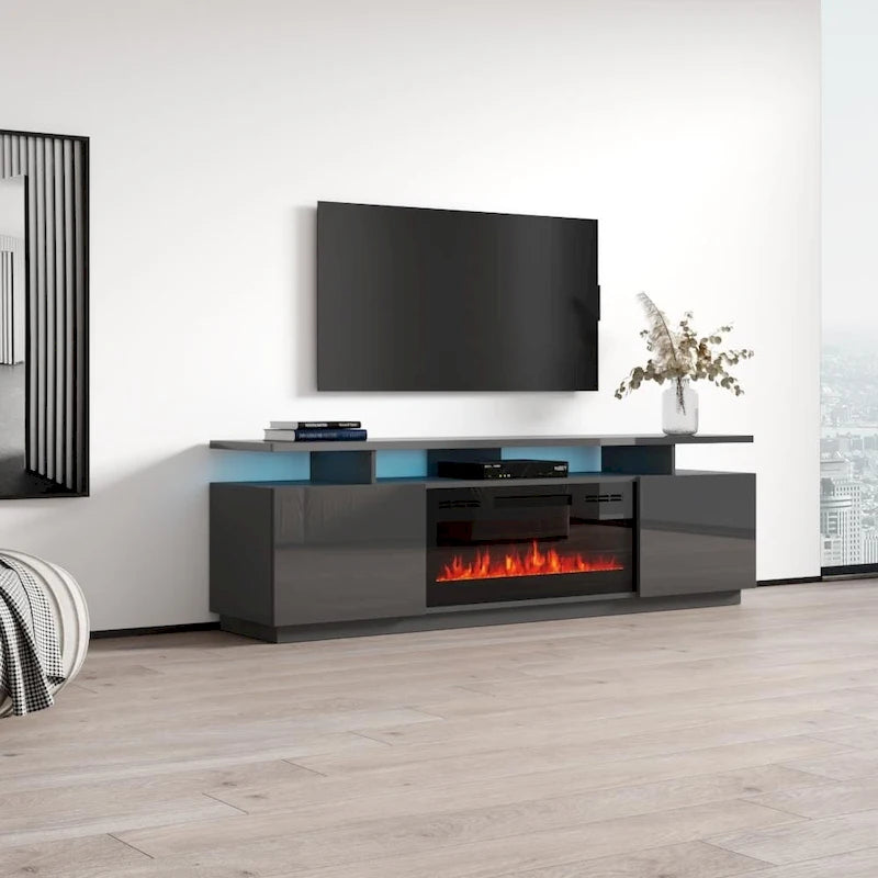 Meble Furniture Eva Modern TV Stand with Electric Fireplace