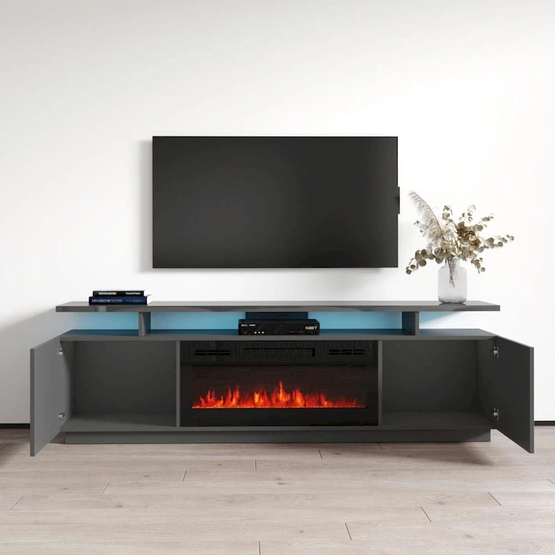 Meble Furniture Eva Modern TV Stand with Electric Fireplace