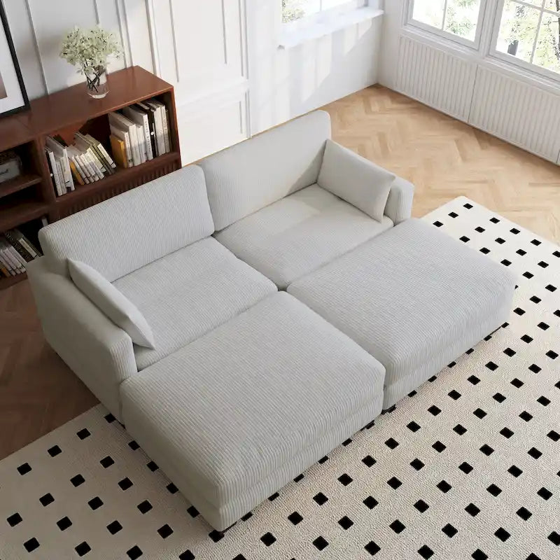 88 Convertible Larger Couch Modular Sectional Sofa Set