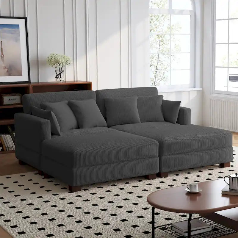 88 Convertible Larger Couch Modular Sectional Sofa Set