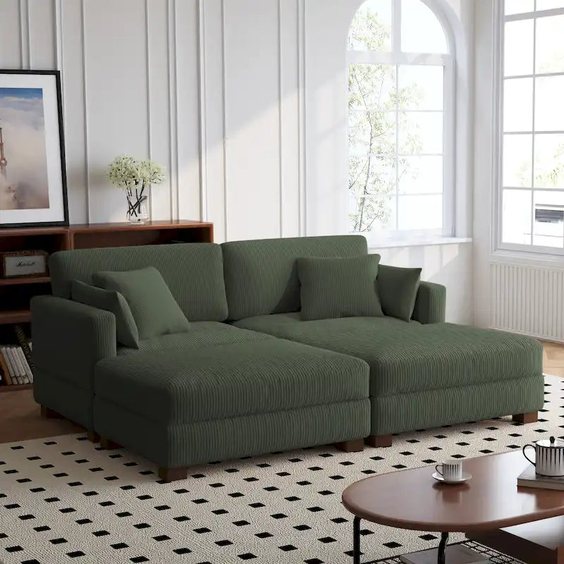 88 Convertible Larger Couch Modular Sectional Sofa Set