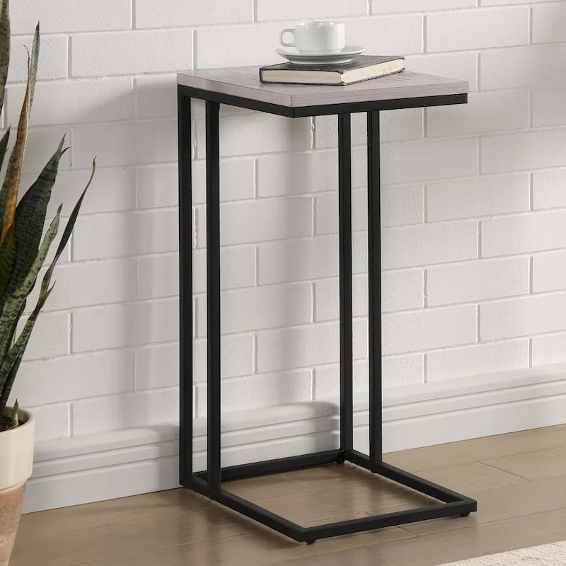 Rendrick Industrial 16-inch Steel C-shaped Side Table by Furniture of America