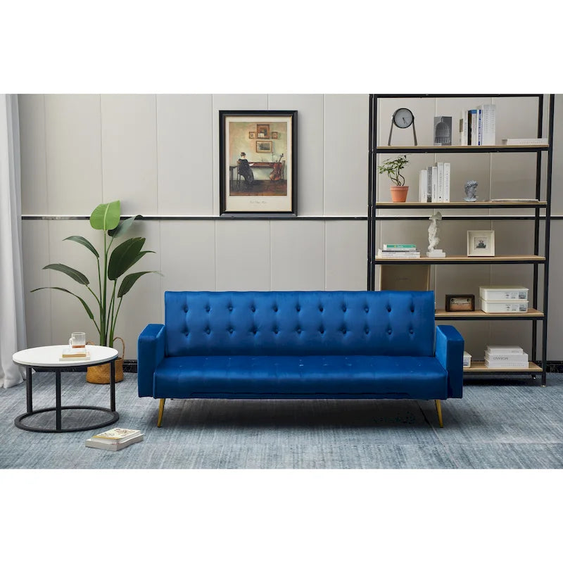 75 Wide Tufted Velvet Convertible Sleeper sofa