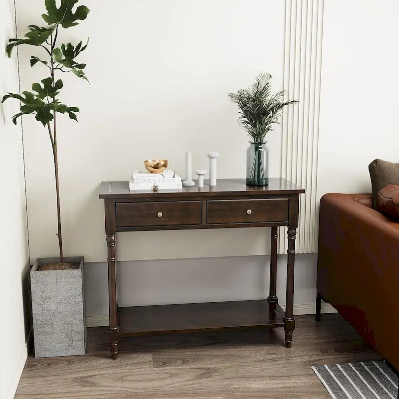 Entryway Table with Storage Drawers Console Table with Shelf