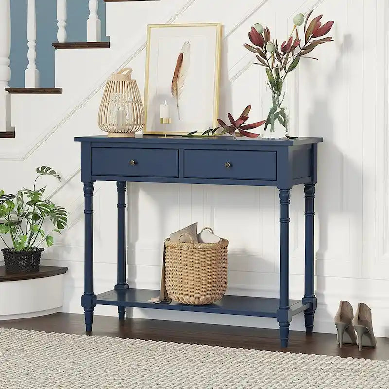 Entryway Table with Storage Drawers Console Table with Shelf