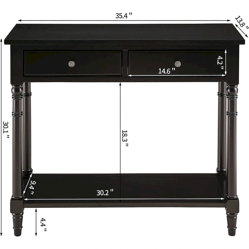 Entryway Table with Storage Drawers Console Table with Shelf