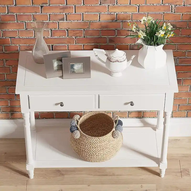 Entryway Table with Storage Drawers Console Table with Shelf