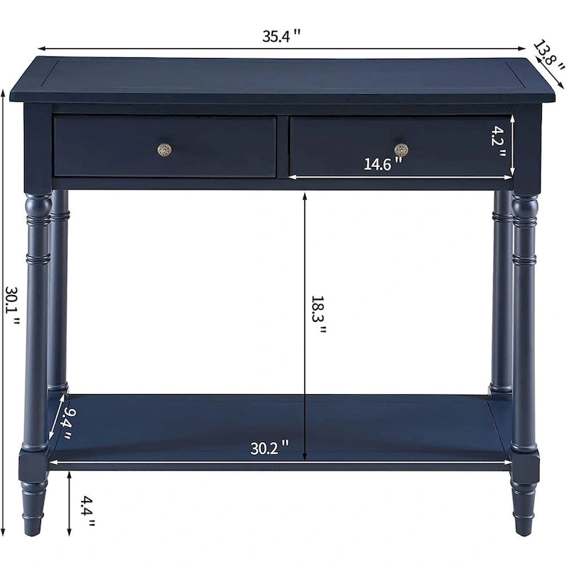 Entryway Table with Storage Drawers Console Table with Shelf