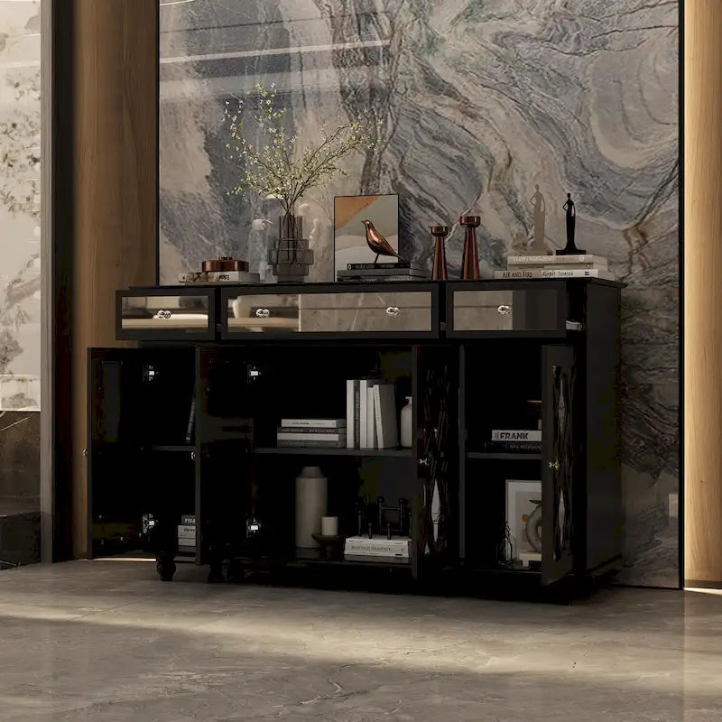 55W Mirrored Credenza Sideboards Buffets Cabinet Bookcase Living Room