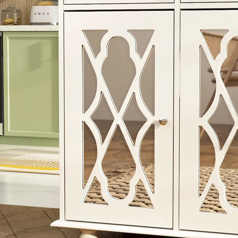 55W Mirrored Credenza Sideboards Buffets Cabinet Bookcase Living Room