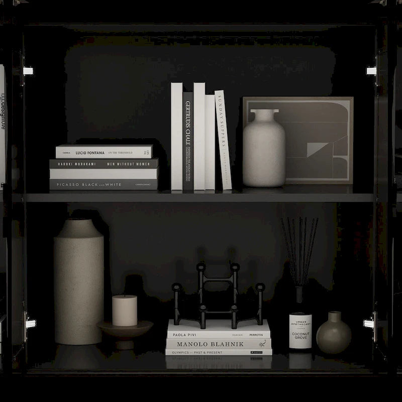 55W Mirrored Credenza Sideboards Buffets Cabinet Bookcase Living Room