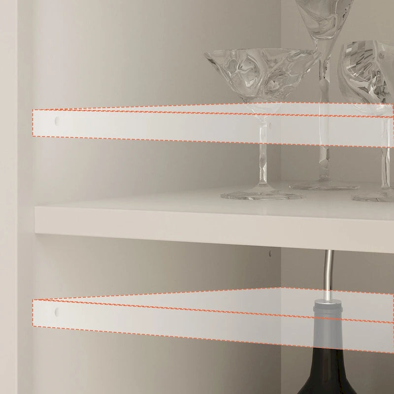 55W Mirrored Credenza Sideboards Buffets Cabinet Bookcase Living Room