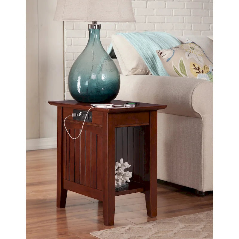 AFI Nantucket Chair Side Table with Built-in Charger