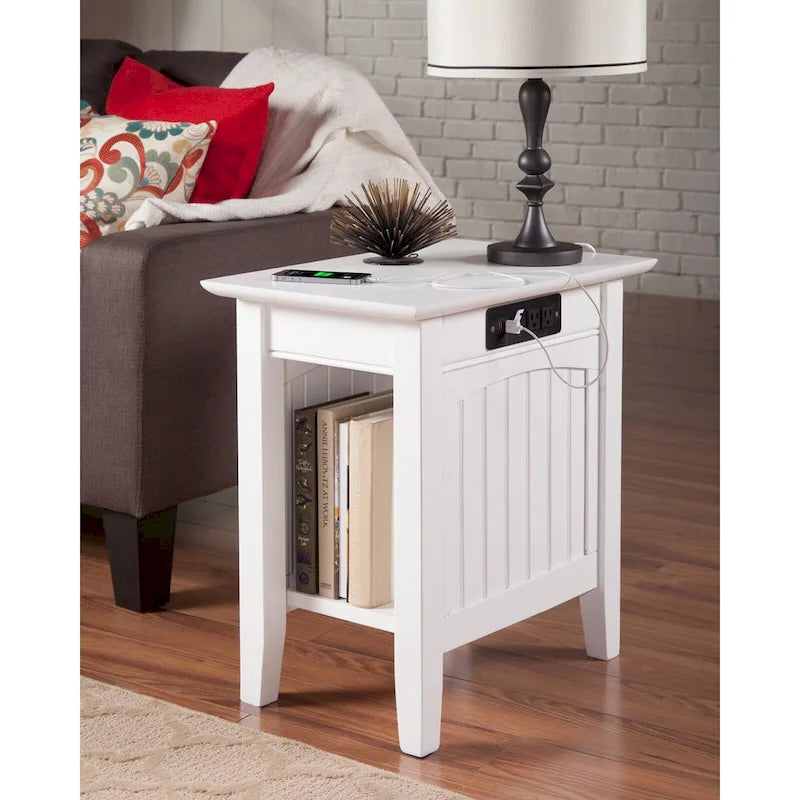 AFI Nantucket Chair Side Table with Built-in Charger