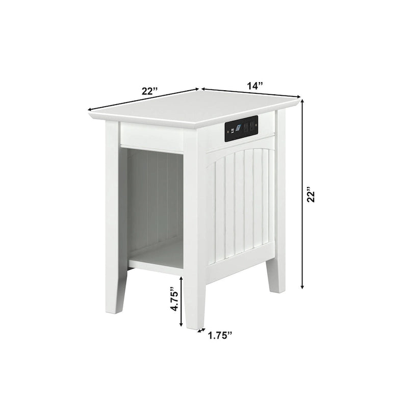 AFI Nantucket Chair Side Table with Built-in Charger