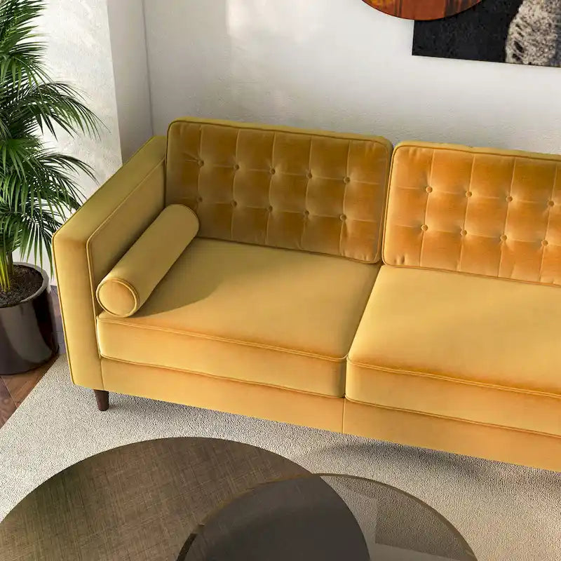 Ora Tufted Modern Living Room Velvet Corner Sectional Sofa