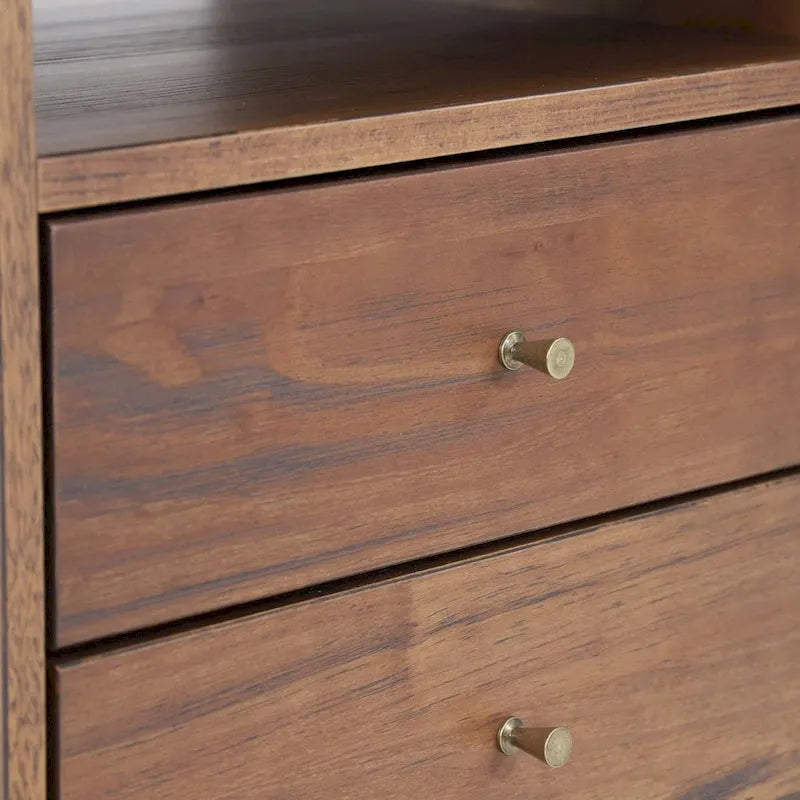 Grain Wood Furniture Mid Century Two-Drawer Nightstand