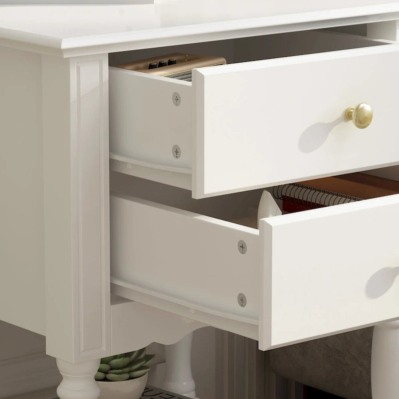 Nightstand Side Table Wood Night Stand White Bedside Table Lacuqer