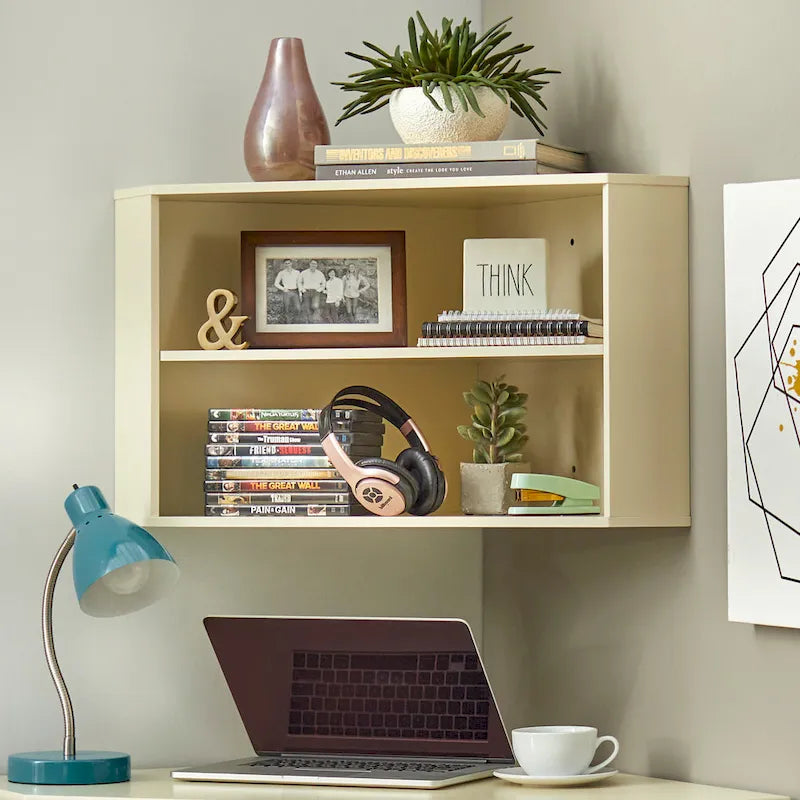 Simple Living Corner Desk and Hutch Set