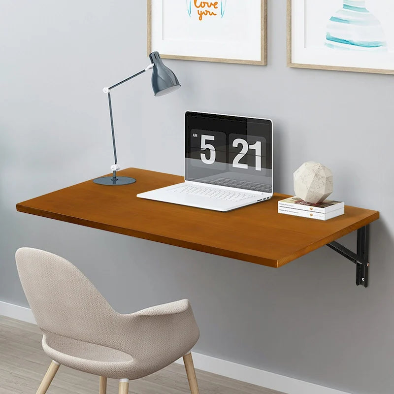 Multifunctional Wall Mounted Folding Desk Wooden Shelf & Workbench