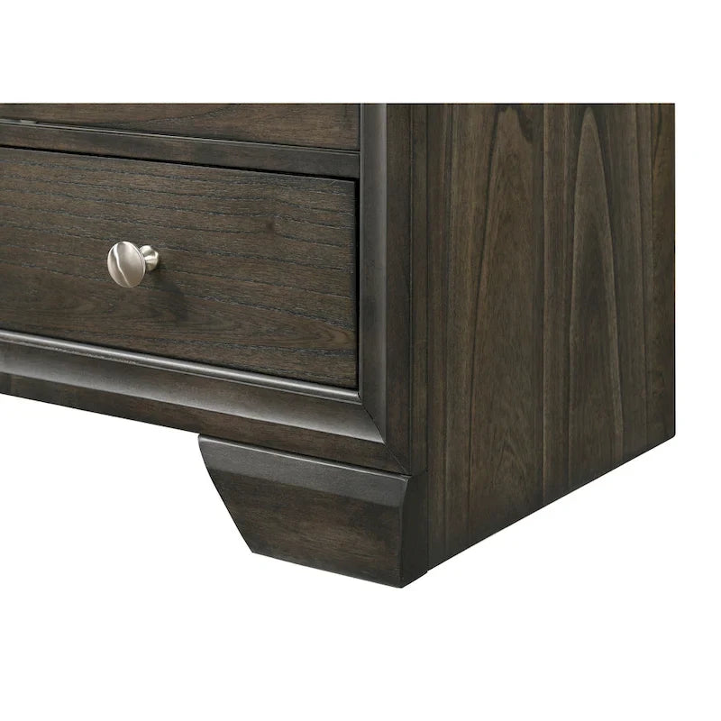 Ayla 5 Piece Gray Storage Fabric Platform Bedroom Set