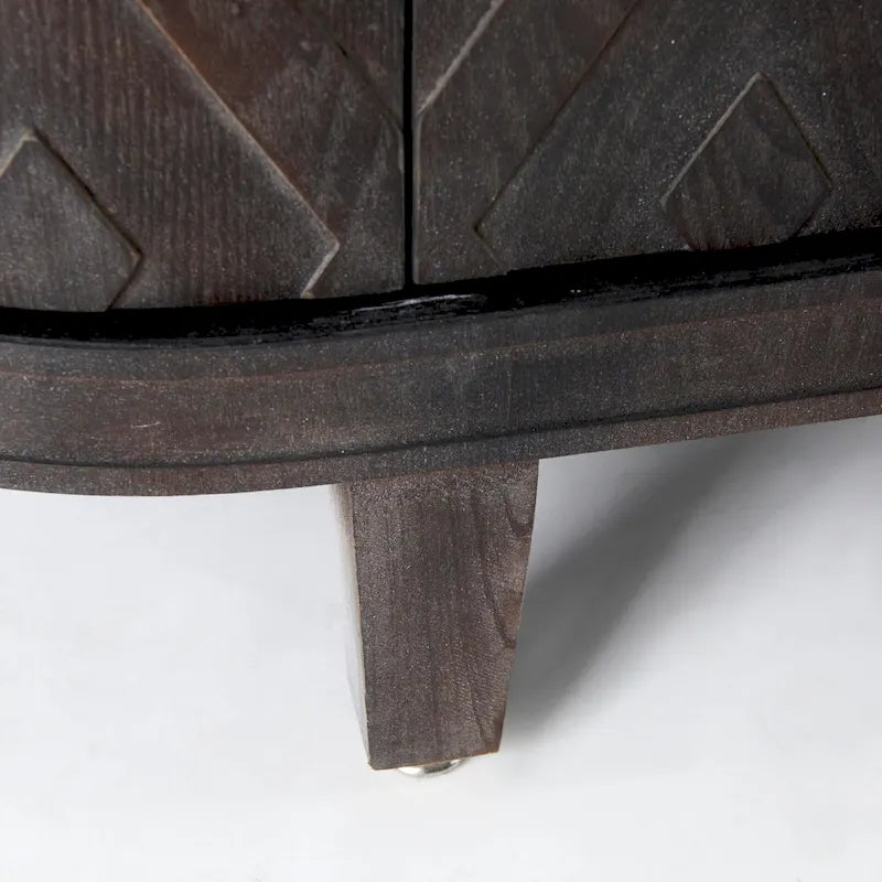 Lennon Beige Fir Veneer 4 Door Cabinet - 47.2L x 15.0W x 33.1H