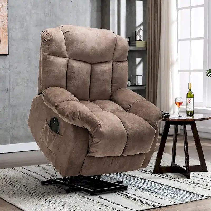 Power Lift Recliner Chair for Elderly, Heavy Duty & Safety Motion Reclining Mechanism-Fabric Sofa Living Room Chair