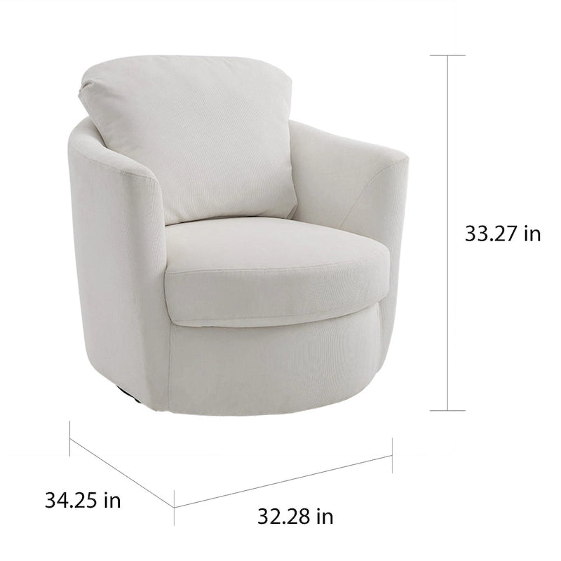 Art Leon Modern Comfortable Corduroy Fabric Swivel Barrel Accent Chair