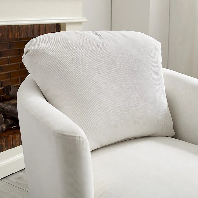 Art Leon Modern Comfortable Corduroy Fabric Swivel Barrel Accent Chair