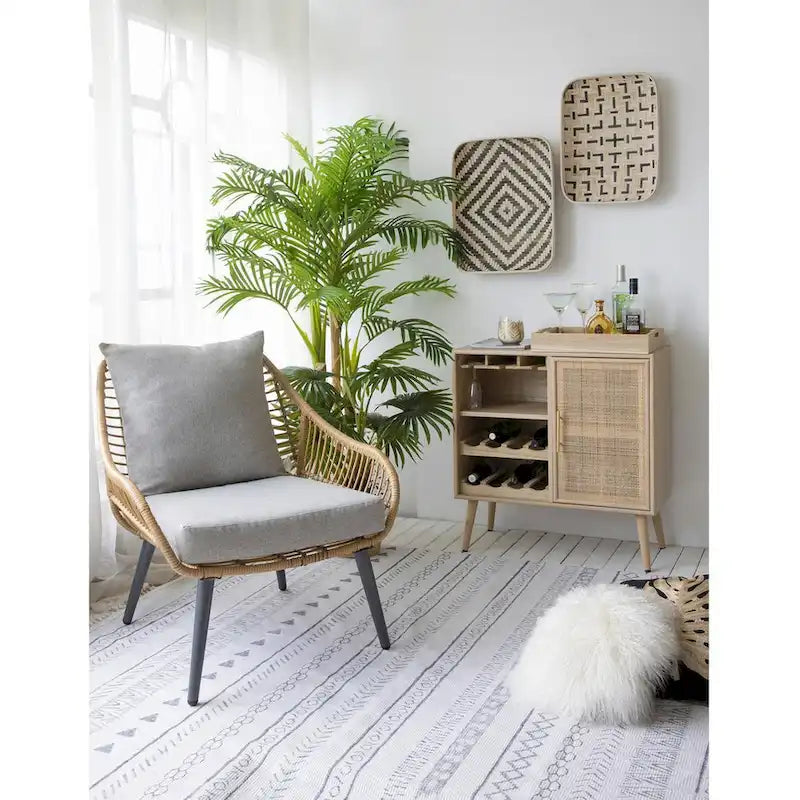 A&B Home Natural Wine Cabinet