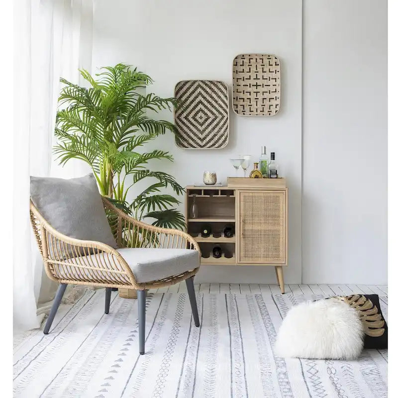 A&B Home Natural Wine Cabinet