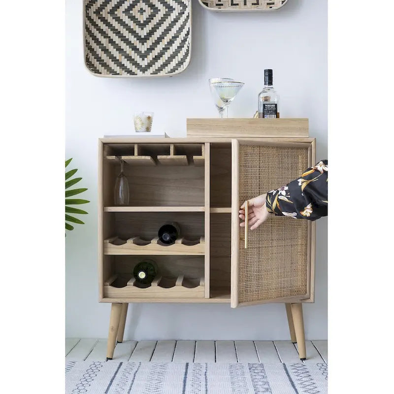 A&B Home Natural Wine Cabinet