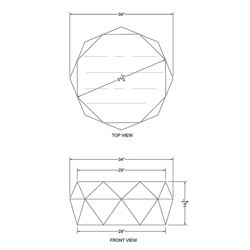 Bon 33 Inch Diamond Shape Acacia Wood Coffee Table With Smooth Top, Dark Brown