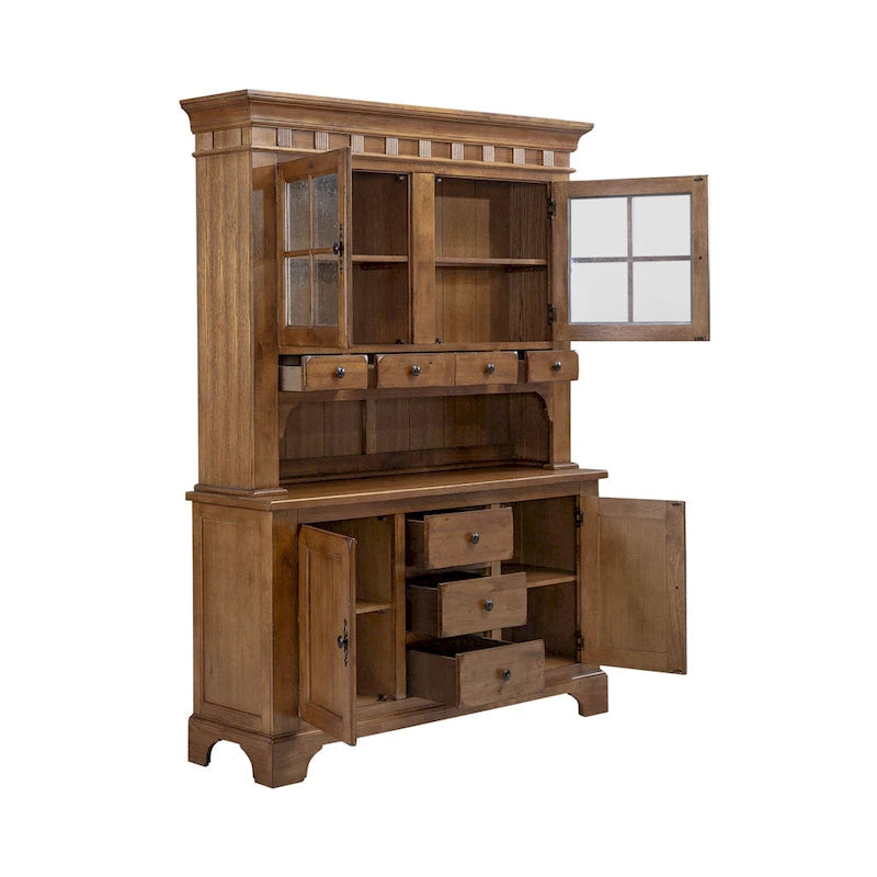 Treasures Rustic Oak Buffet and Hutch