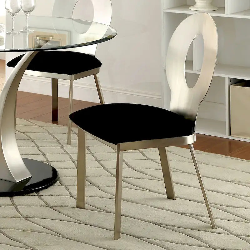 Zaia Contemporary Silver Steel 5-Piece Round Dining Set by Furniture of America