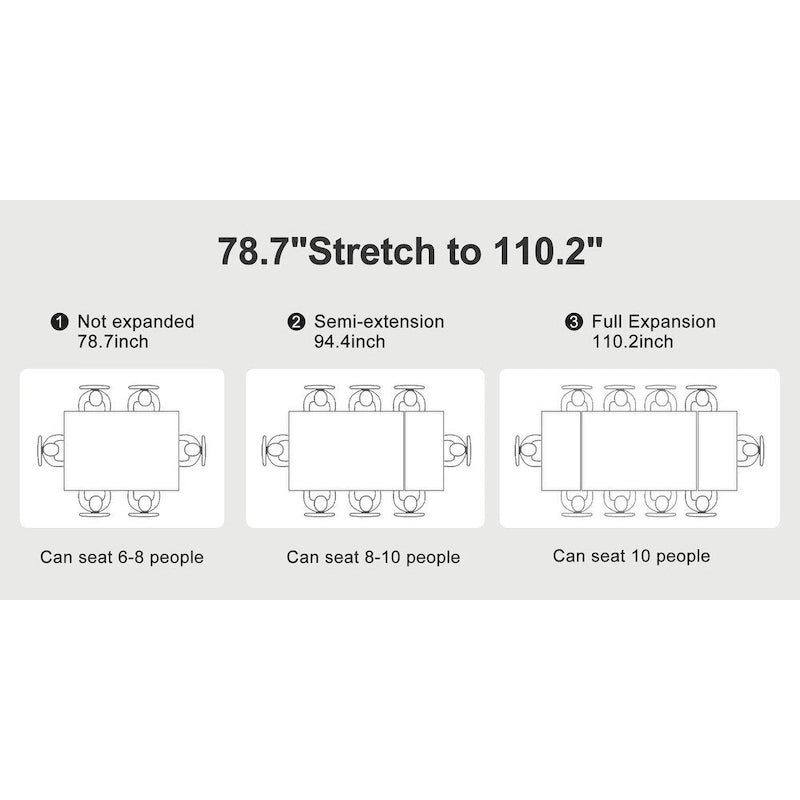 Modern Minimalist 6 - Person Sintered Stone Extendable Dining Set