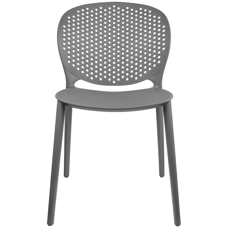 Modern Plastic Garden Patio Indoor or Outdoor Dining Stackable Chair UV Protected Armless With Dot Back Surf