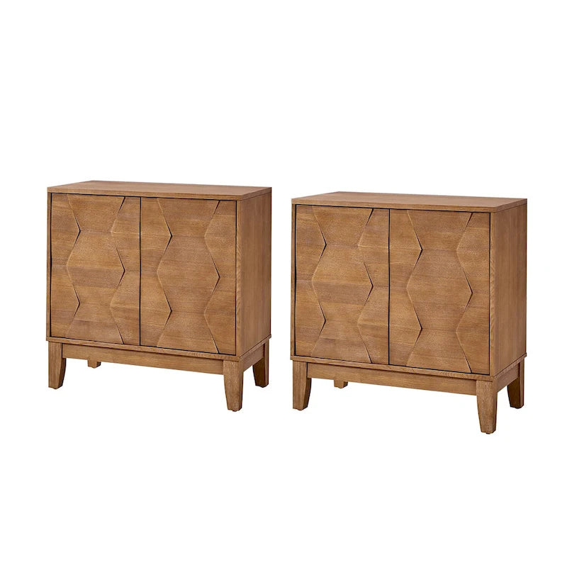 Martina Modern 2-door Ample Storage Cabinet With Adjustable Shelves Set Of 2 By HULALA HOME