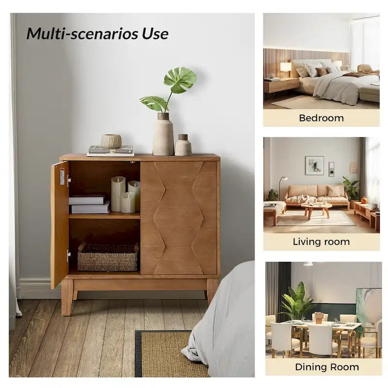 Martina Modern 2-door Ample Storage Cabinet With Adjustable Shelves Set Of 2 By HULALA HOME