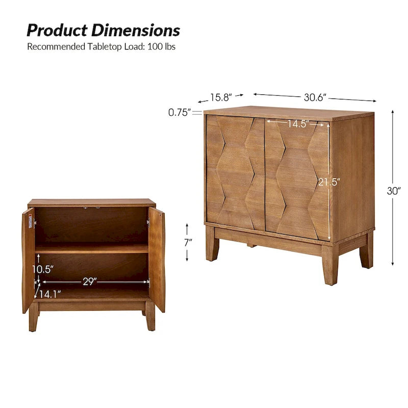 Martina Modern 2-door Ample Storage Cabinet With Adjustable Shelves Set Of 2 By HULALA HOME