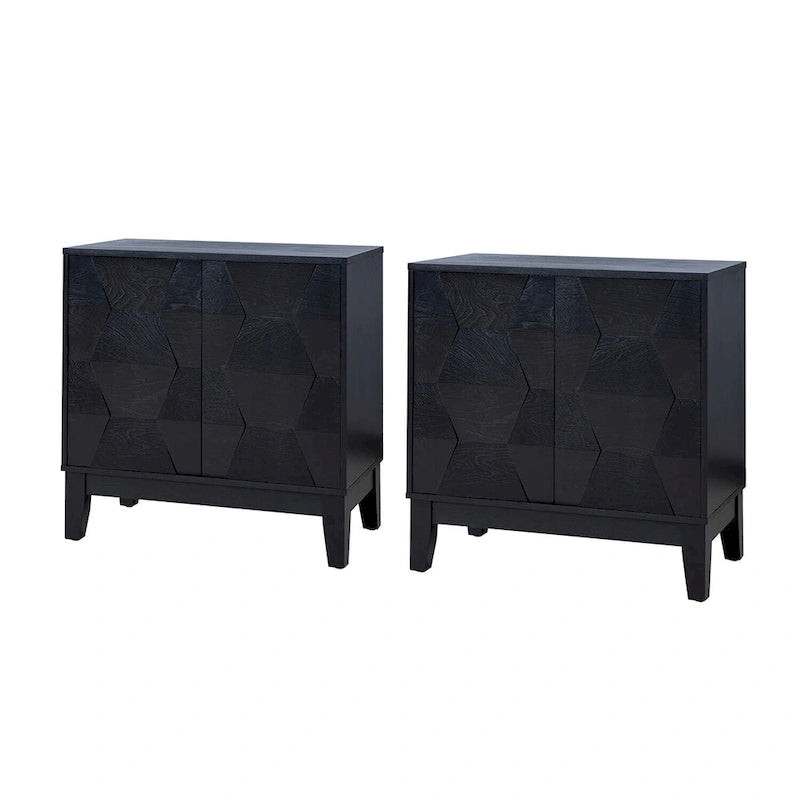 Martina Modern 2-door Ample Storage Cabinet With Adjustable Shelves Set Of 2 By HULALA HOME