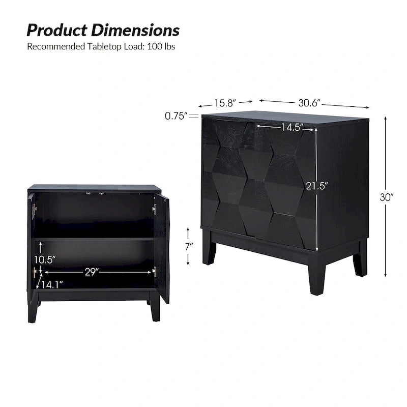 Martina Modern 2-door Ample Storage Cabinet With Adjustable Shelves Set Of 2 By HULALA HOME