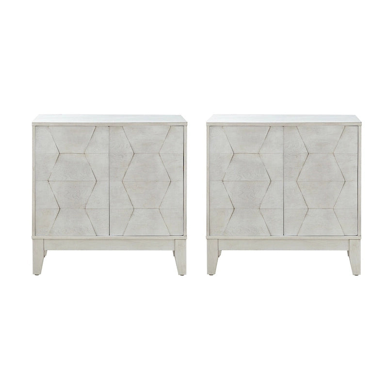 Martina Modern 2-door Ample Storage Cabinet With Adjustable Shelves Set Of 2 By HULALA HOME