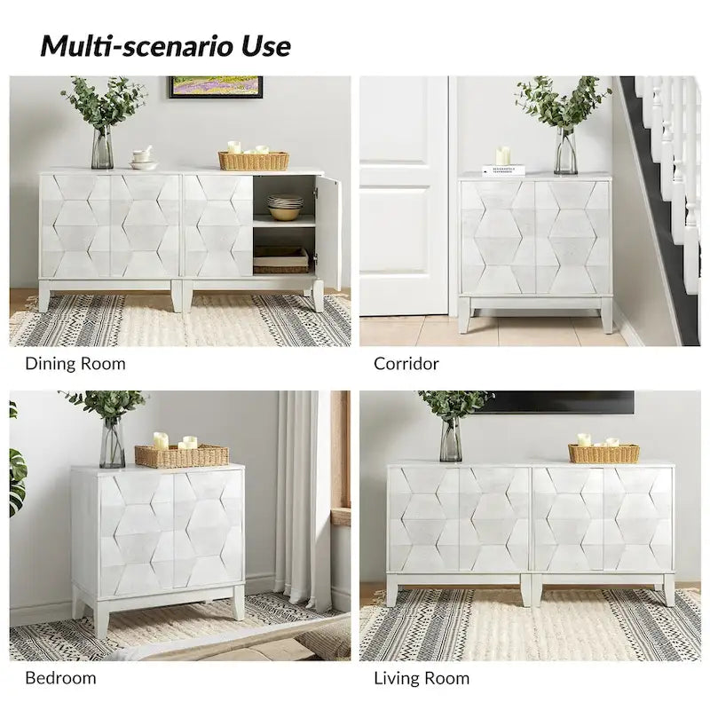 Martina Modern 2-door Ample Storage Cabinet With Adjustable Shelves Set Of 2 By HULALA HOME