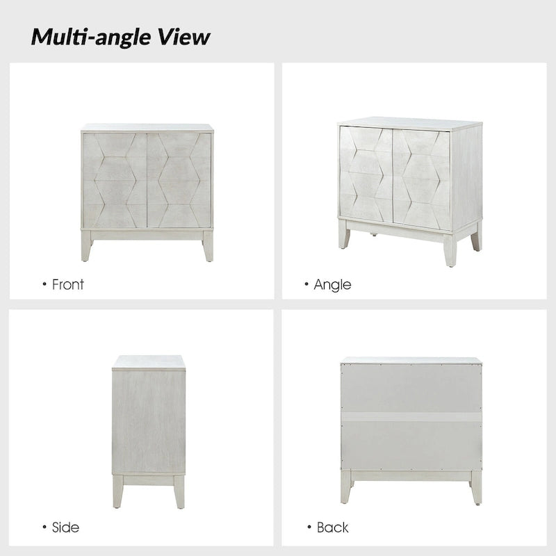 Martina Modern 2-door Ample Storage Cabinet With Adjustable Shelves Set Of 2 By HULALA HOME