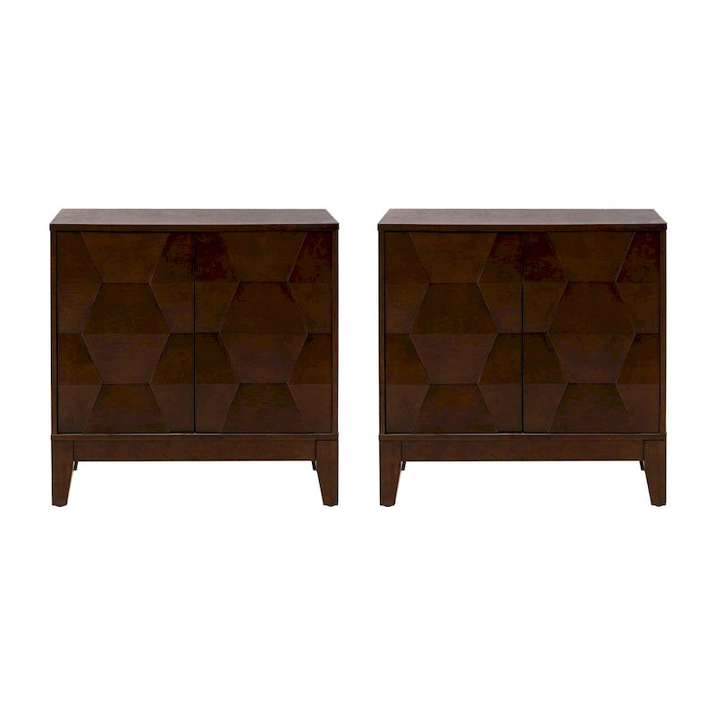 Martina Modern 2-door Ample Storage Cabinet With Adjustable Shelves Set Of 2 By HULALA HOME