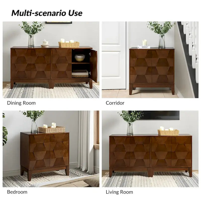 Martina Modern 2-door Ample Storage Cabinet With Adjustable Shelves Set Of 2 By HULALA HOME