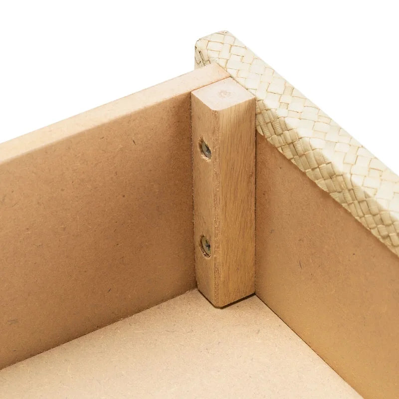 SAFAVIEH Iza Light Natural Raffia/ Gold Console Table - 31 W x 14 L x 30 H - 31Wx14Dx30H