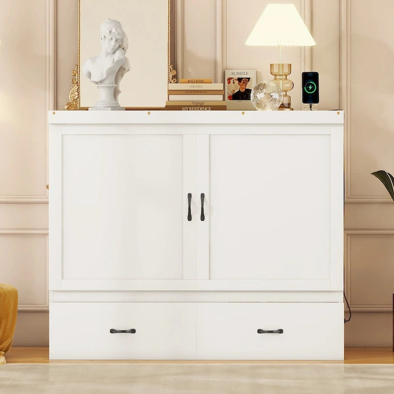 Murphy Bed with USB Port and a Large Drawer